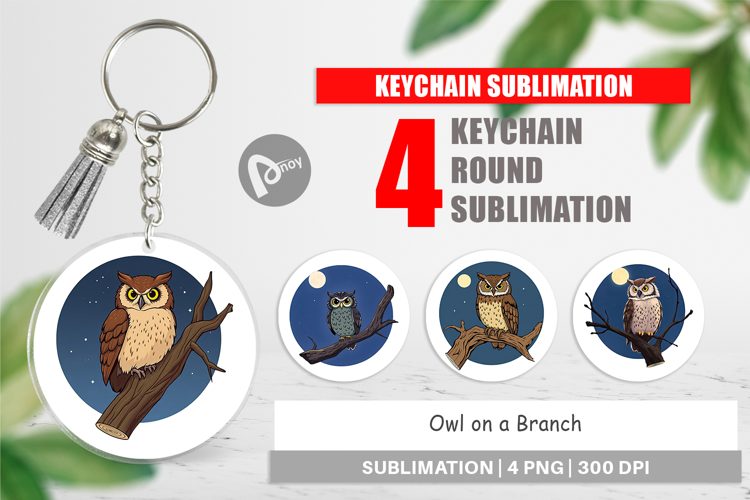 Keychain Branch Owl