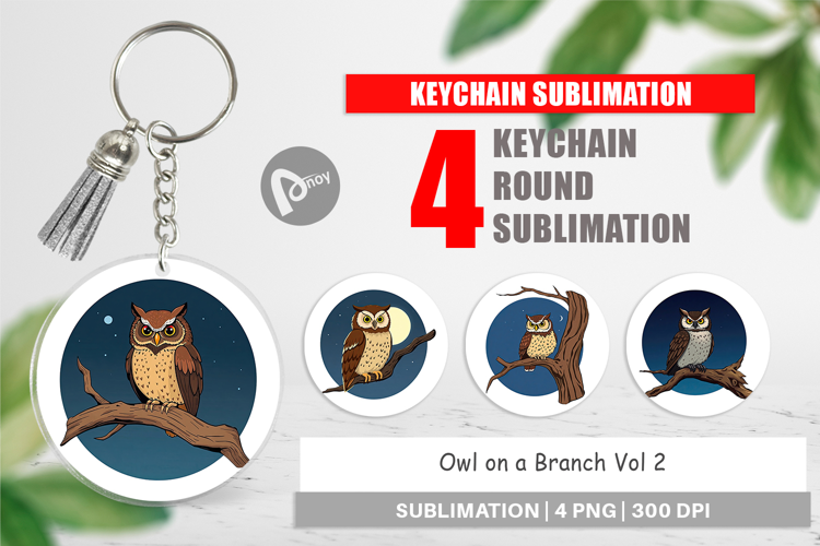 Keychain Branch Owl