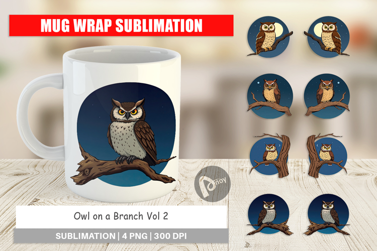 Mug Wrap Branch Owl