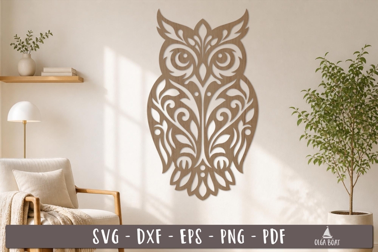 Owl Papercut Wall Decor SVG Laser Cut