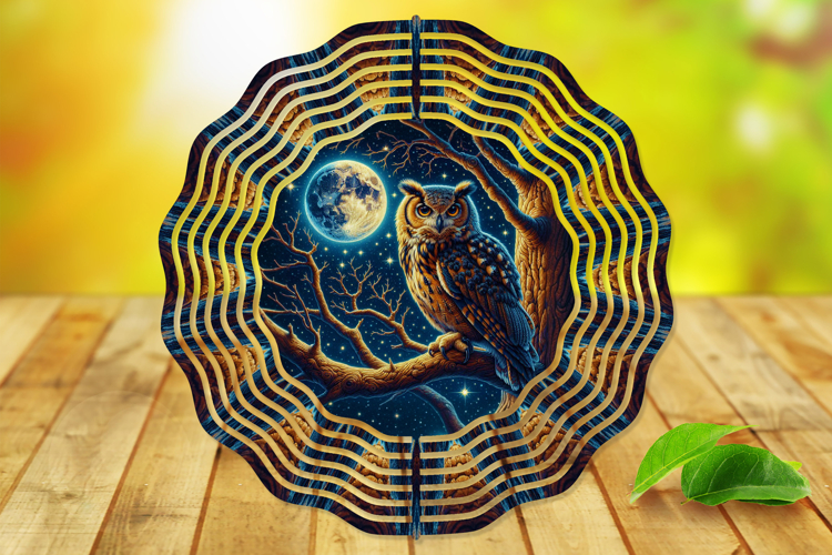Owl Wind Spinner PNG - Sublimation Design
