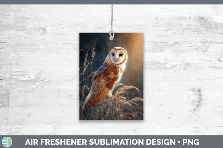 Barn Owl Sunset Air Freshener Sublimation Design