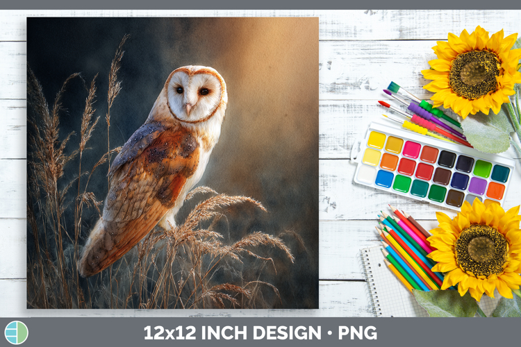 Barn Owl Sunset Paper Backgrounds Design