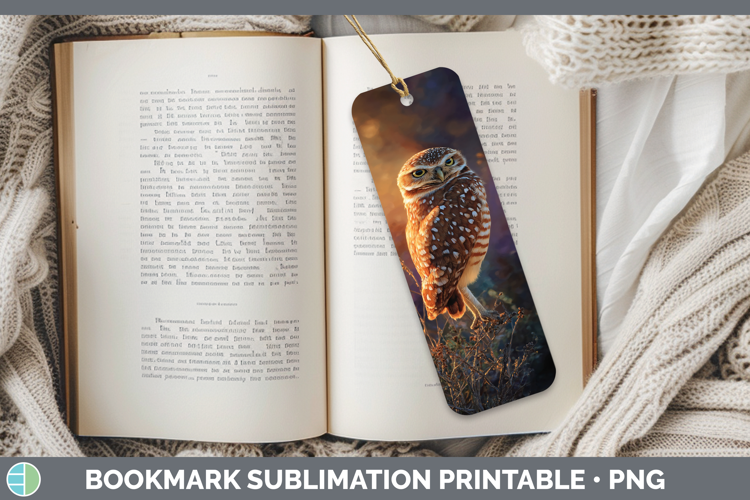 Burrowing Owl Sunset Bookmark Sublimation Design