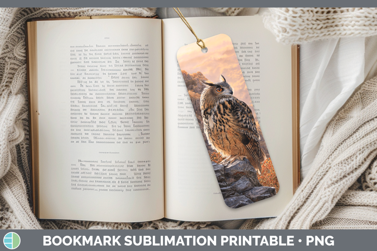 Eagle Owl Sunset Bookmark Sublimation Design