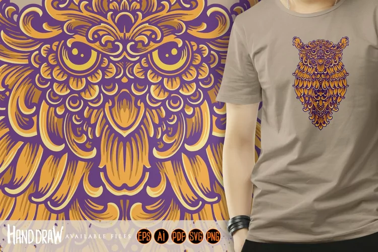Owl swirl classic ornament svg