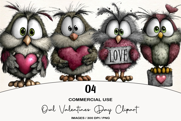 Owl Valentines Day Clipart