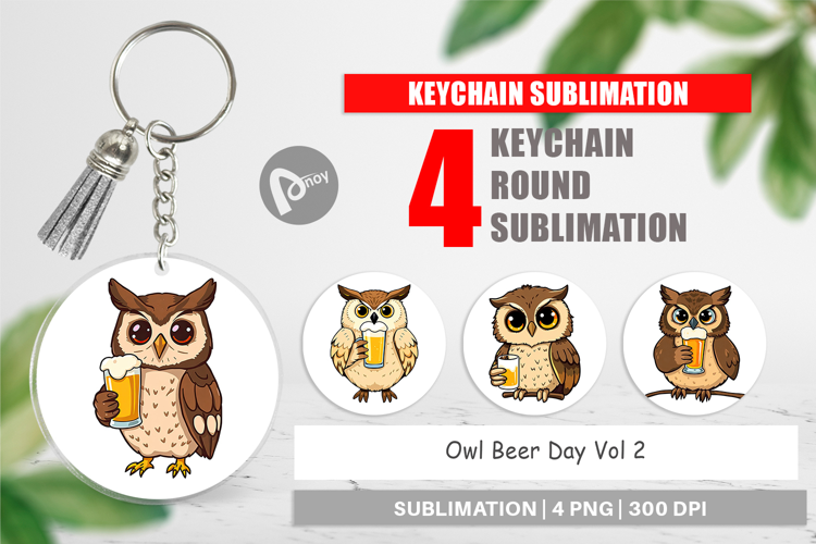 Keychain Owl Beer Day
