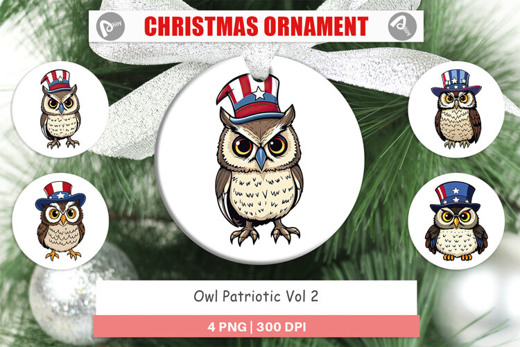 Ornament Owl Patriotic example image 1