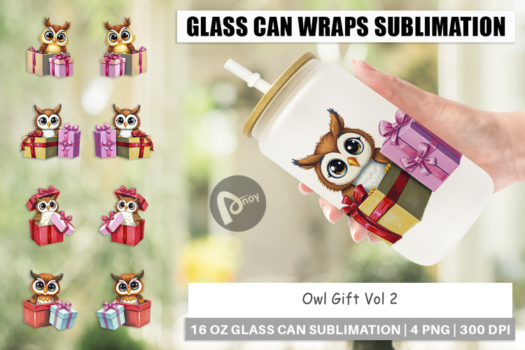 Glass Can Owl Gift