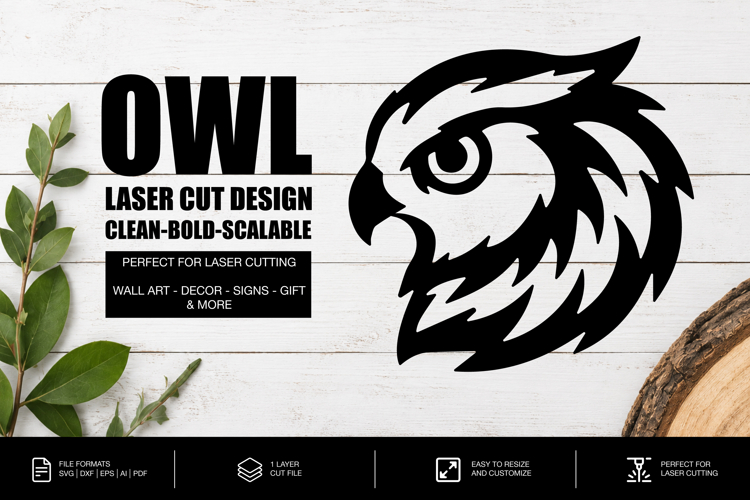 Geometric Owl SVG | Laser Cut File | Glowforge
