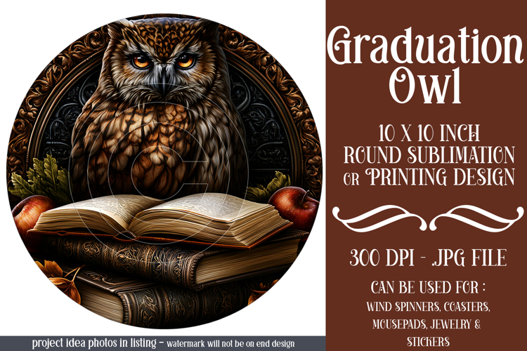 Owl Wind Spinner, Owl Round Design, Darl Owl Coaster, d12