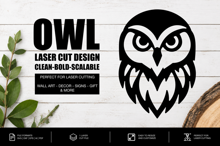 Wild Owl SVG | Laser Cut File | Glowforge