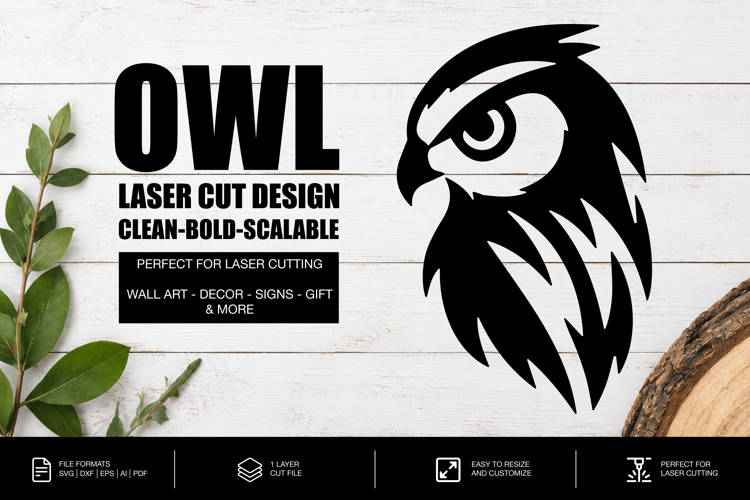 Abstract Owl SVG | Laser Cut File | Glowforge