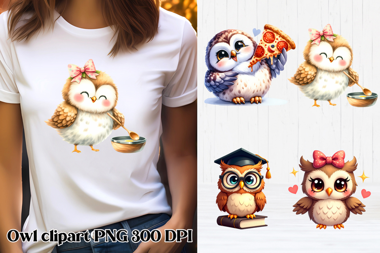 Cute owl clipart PNG design | Owl sublimation design