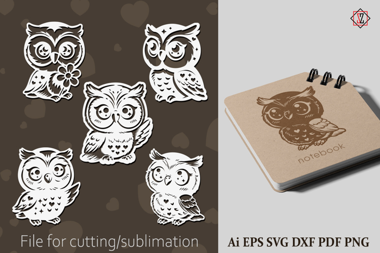 Owls / Stencil / SVG