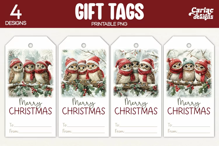 Christmas Gift Tags, Merry Christmas Printable Tags