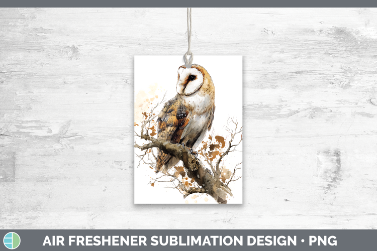 Barn Owl Owls Sketch Air Freshener Sublimation Design
