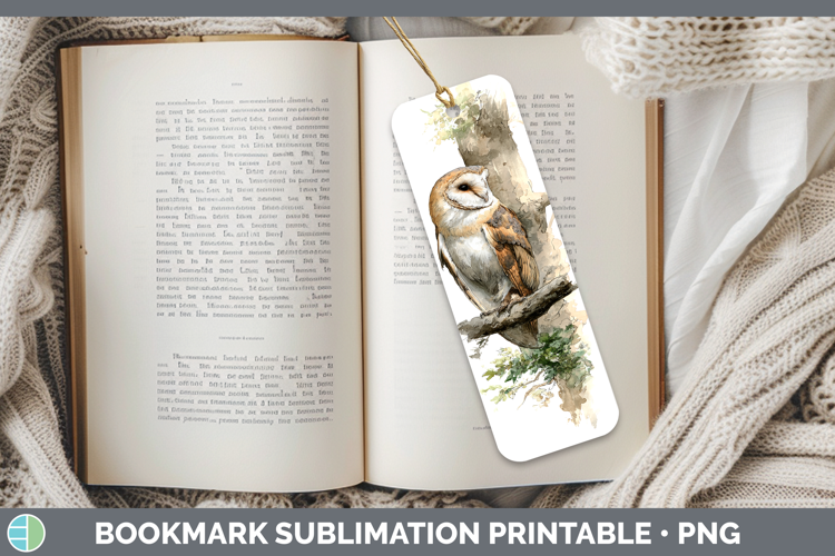 Barn Owl Owls Sketch Bookmark Sublimation Design