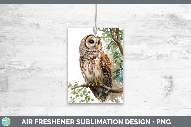 Barred Owl Owls Sketch Air Freshener Sublimation Design