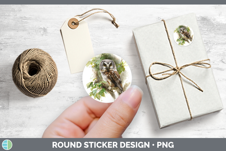 Boreal Owl Owls Sketch Stickers Design