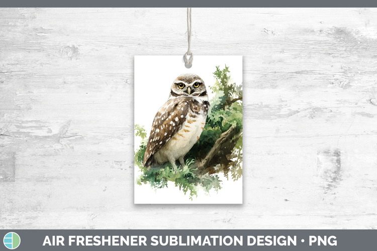 Burrowing Owl Owls Sketch Air Freshener Sublimation Design