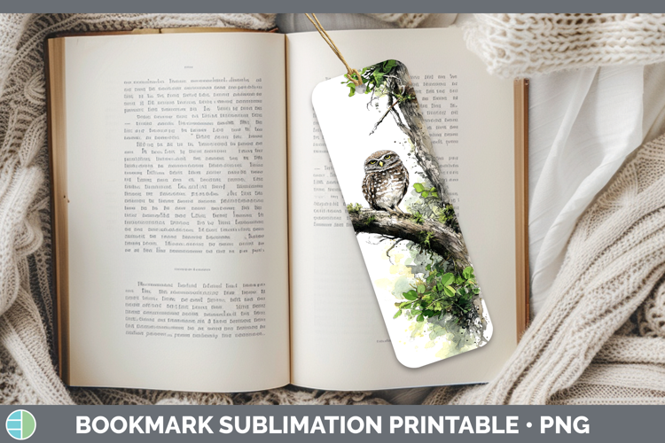 Burrowing Owl Owls Sketch Bookmark Sublimation Design