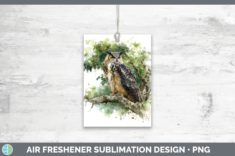 Eagle Owl Owls Sketch Air Freshener Sublimation Design