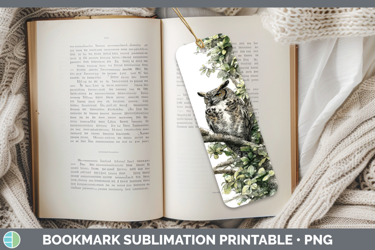 Eagle Owl Owls Sketch Bookmark Sublimation Design