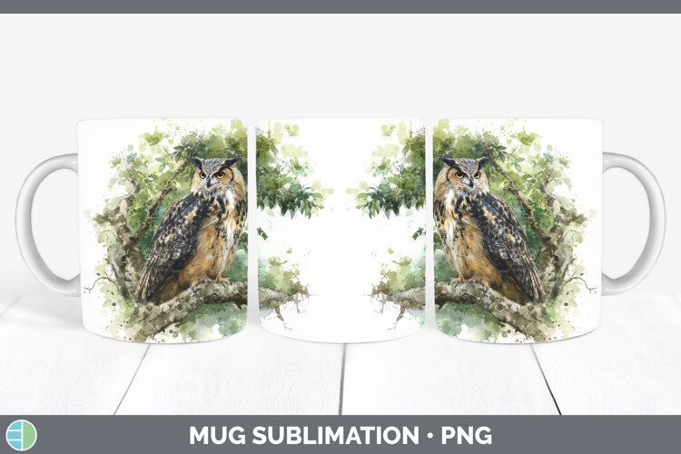 GorgeousOwls Sketch Mug Wrap design.