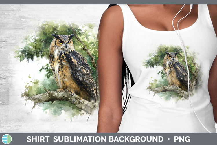 Eagle Owl Owls Sketch Shirt Sublimation Design