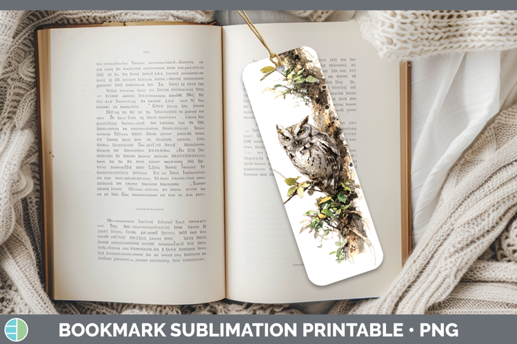 Eastern Screech Owl Owls Sketch Bookmark Sublimation Design