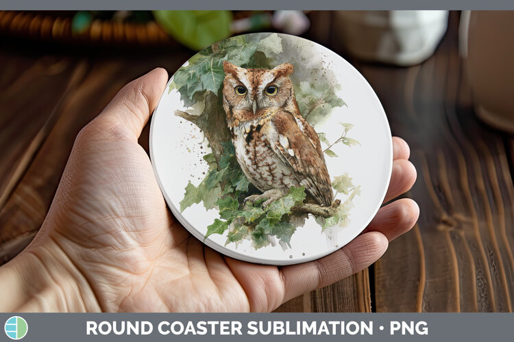GorgeousOwls Sketch Round Coaster design.