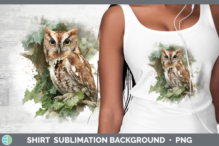Eastern Screech Owl Owls Sketch Shirt Sublimation Design