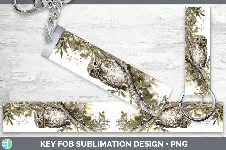 Elf Owl Owls Sketch Key Fob Sublimation Design