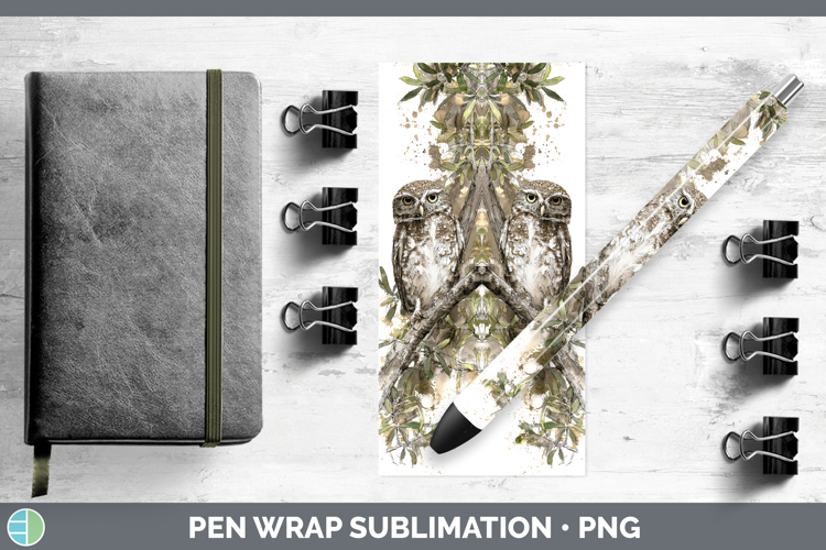 Elf Owl Owls Sketch Pen Wrap Sublimation Design