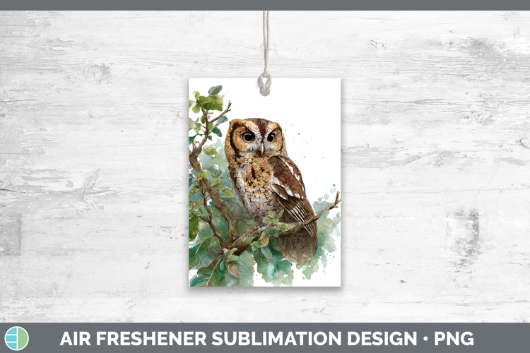 Flammulated Owl Owls Sketch Air Freshener Sublimation Design