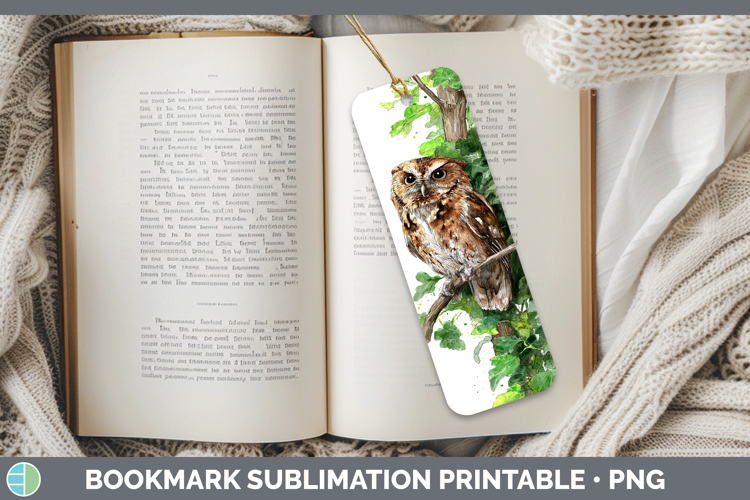 Flammulated Owl Owls Sketch Bookmark Sublimation Design