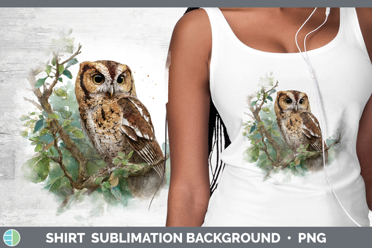 Flammulated Owl Owls Sketch Shirt Sublimation Design