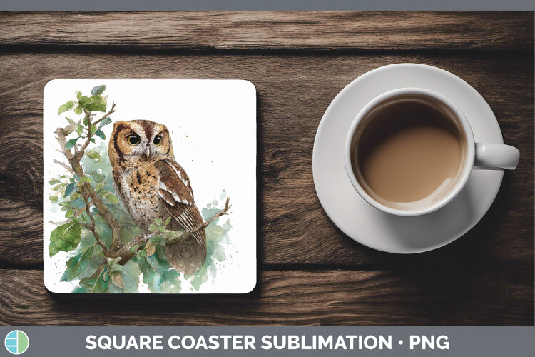 GorgeousOwls Sketch Square Coaster design.