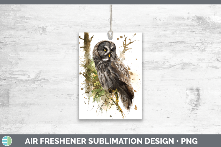 Great Gray Owl Owls Sketch Air Freshener Sublimation Design