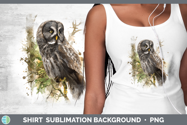 Great Gray Owl Owls Sketch Shirt Sublimation Design