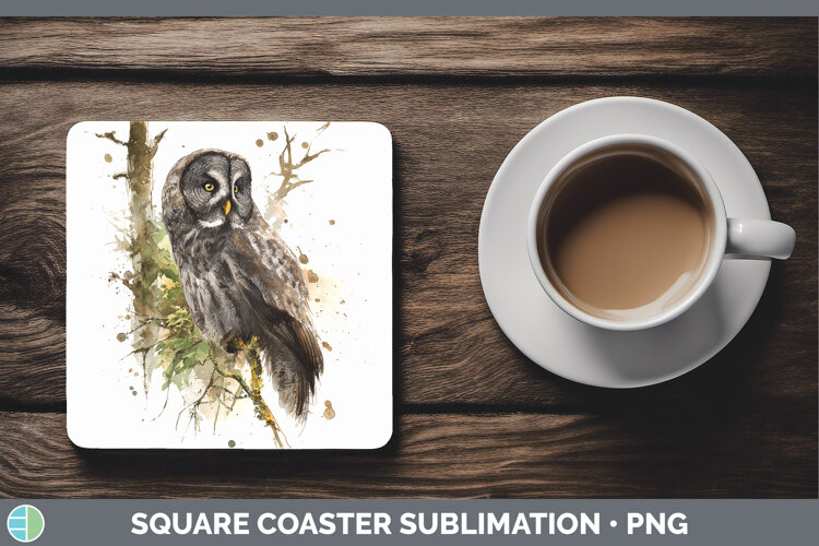 GorgeousOwls Sketch Square Coaster design.