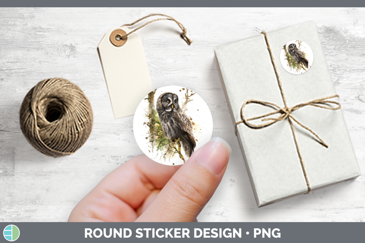 Great Gray Owl Owls Sketch Stickers Design