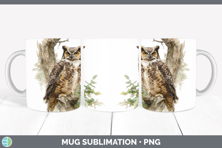 GorgeousOwls Sketch Mug Wrap design.