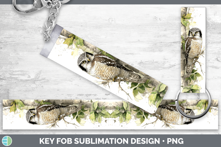 Hawk Owl Owls Sketch Key Fob Sublimation Design