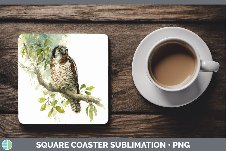 GorgeousOwls Sketch Square Coaster design.