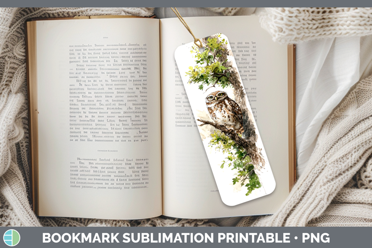 Little Owl Owls Sketch Bookmark Sublimation Design