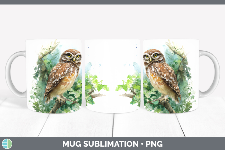Little Owl Owls Sketch Mug Wrap Sublimation Design