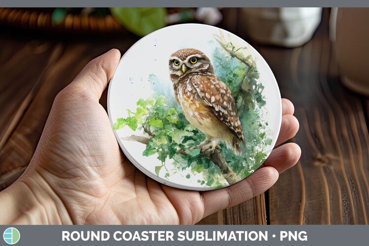 GorgeousOwls Sketch Round Coaster design.